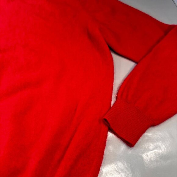 Giasone V Neck Sweater Mens 2 Ply Cashmere Long Sleeve Red Top Knit Shirt - Picture 2 of 16